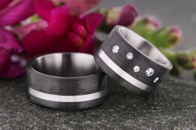 Jubiläumsringe, Weissgold und Brillanten von Kunden verwendet 