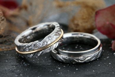 Jubiläumsringe, Platin von Kunden 1 Brillant vom altem Ehering verwendet 