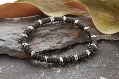 Flex Herren-Armband mit Weissgold 750, Umfang 19.0cm (kann angepasst werden) 