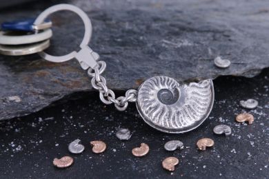 Ammonit Schlüsselanhänger in Silber 925 
