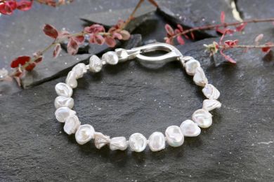 Armband Silberverschluss mit Süsswasserperlen 