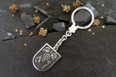 Schlüsselanhänger in Silber 925, mit Gemeinde Wappen "Weiningen" 